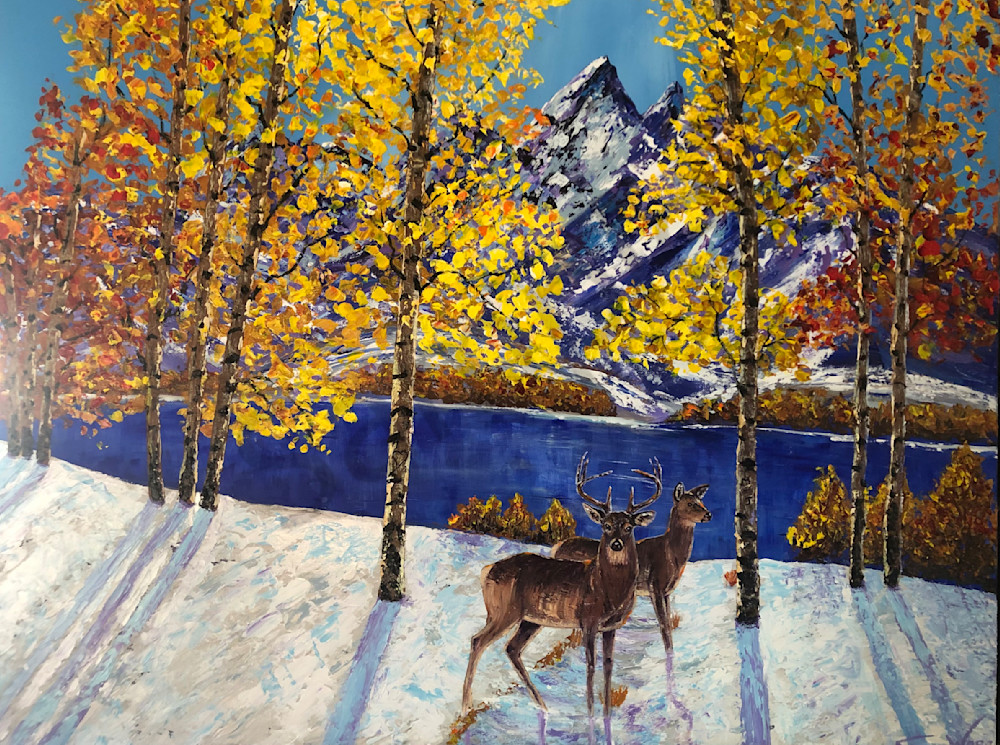 Teton Morning Deer Art | Cindy Williams Ware Art