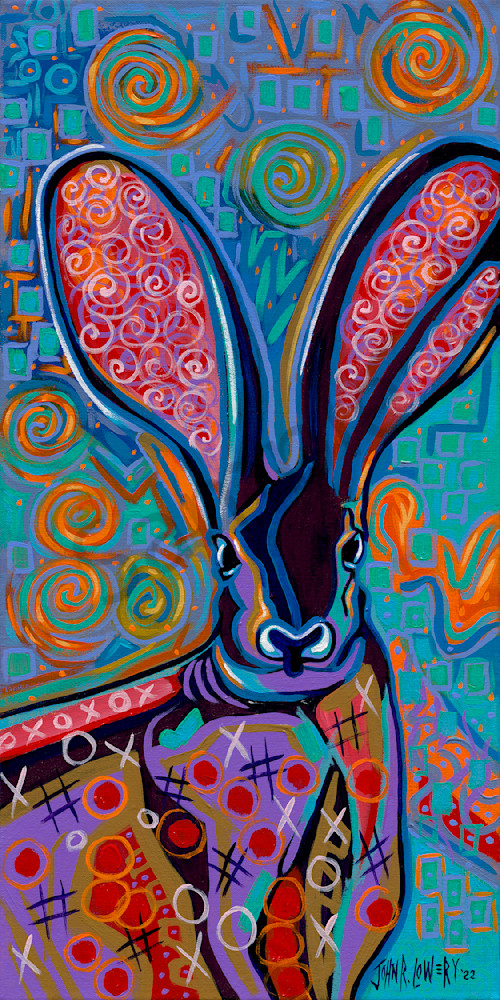 Jack rabbit paintings by artist, John R. Lowery, available as art prints.