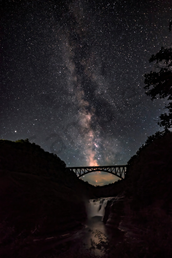Milky Way above Upper Falls in Letchworth State Park
