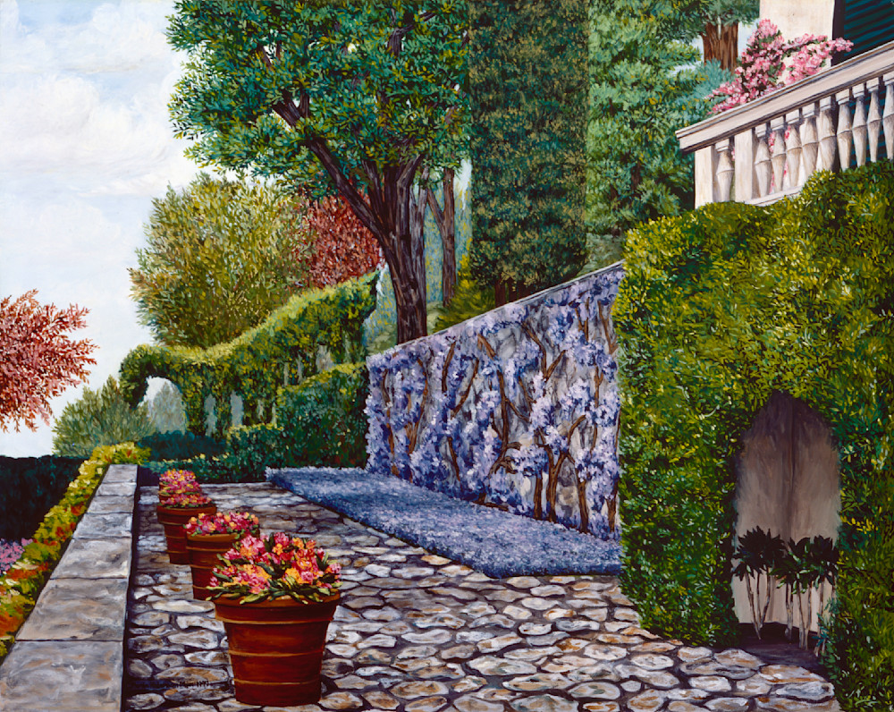 Floral Walkway, Lake Como, Italy Art | Karla Roberson Man