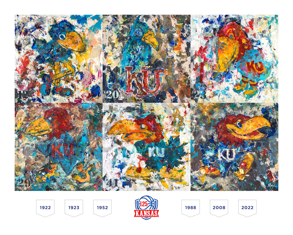 125 Years of KU Basketball, Officially Licensed Art Print by KC Artist Megh Knappenberger