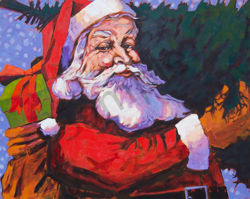 Santa, fine art prints from original oil on canvas painting by Matt McLeod.