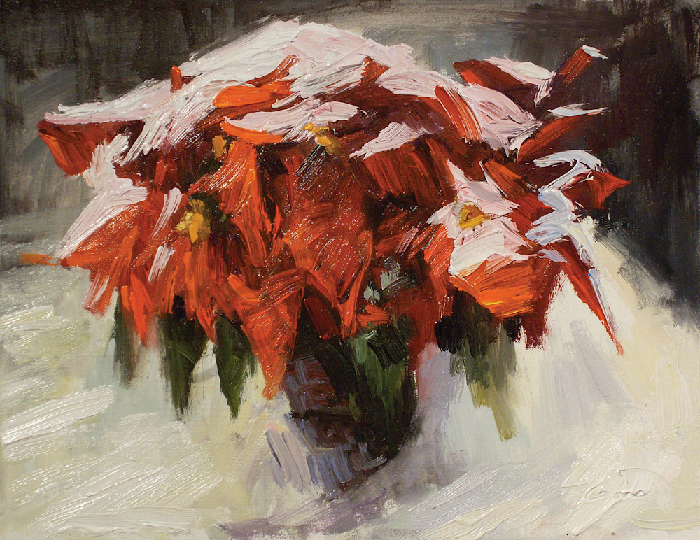 Poinsettia In Winter Art | Ted Garcia Fine Art