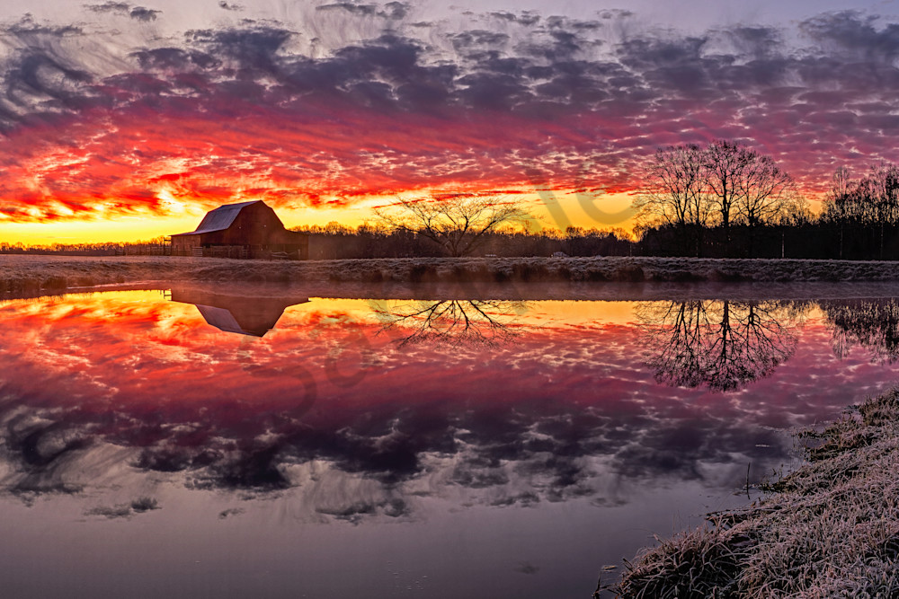 Red and Purple Sunrise Reflection