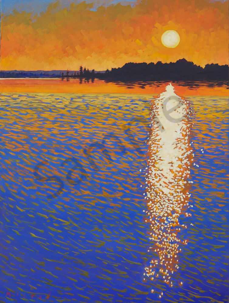 365 Sunsets Series, #12, Greers Ferry Lake, fine art prints from original oil on canvas painting by Matt McLeod.