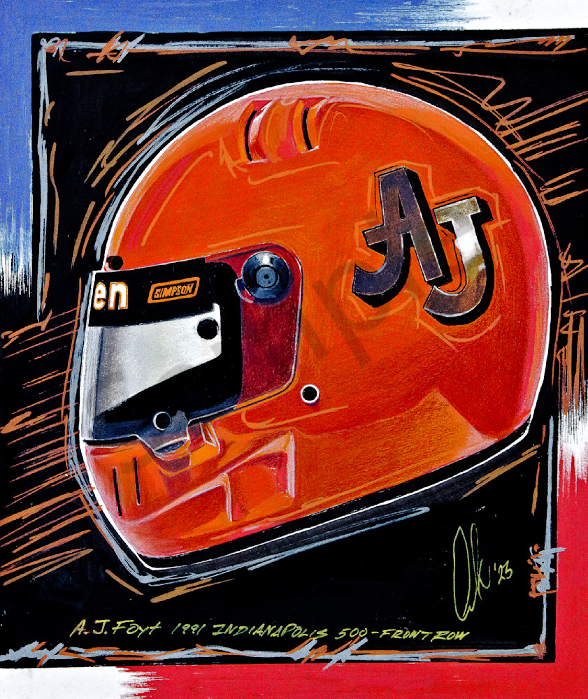 A.J. Foyt - '91 '500' Helmet Print