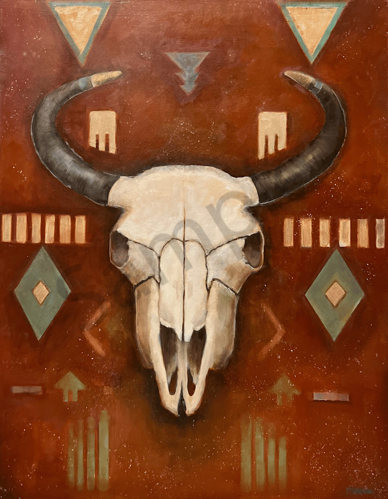 sacred, energy, skulls, painting, oil, Montana, art, rustic