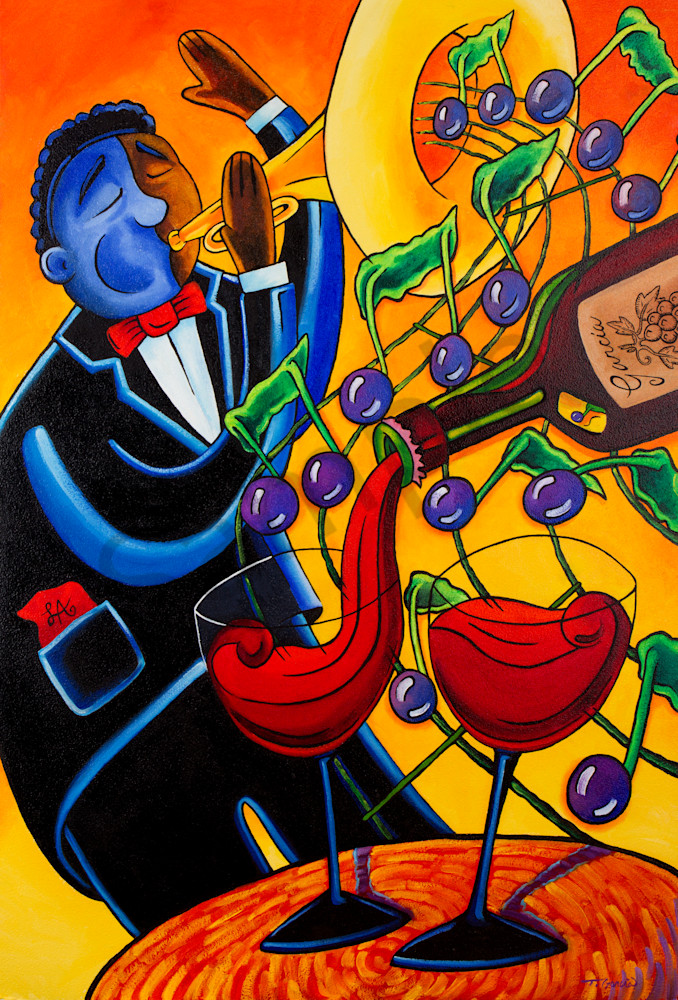 Louis Armstrong And Wine Art | Ted Garcia Fine Art