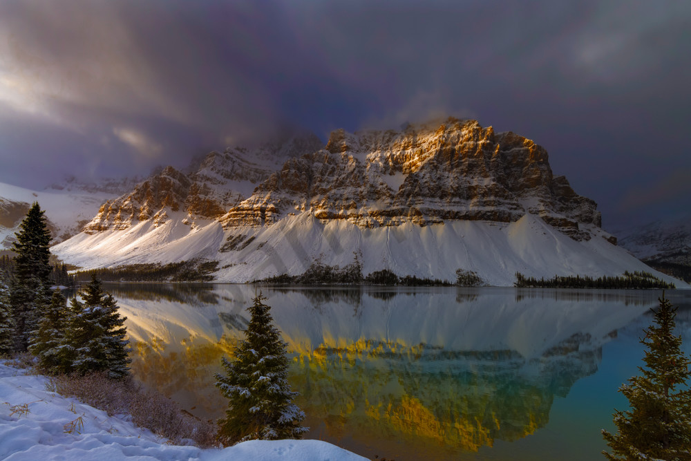 Bow Lake in Golden Hour