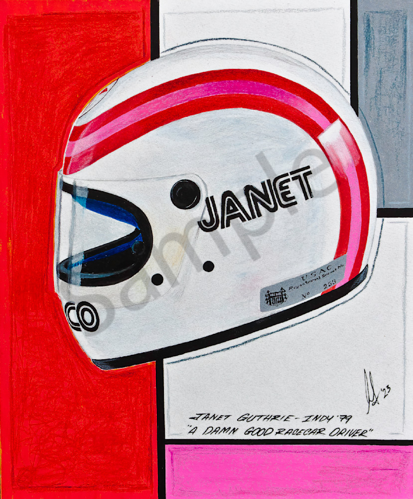 Janet Guthrie - '79  '500' Helmet Print