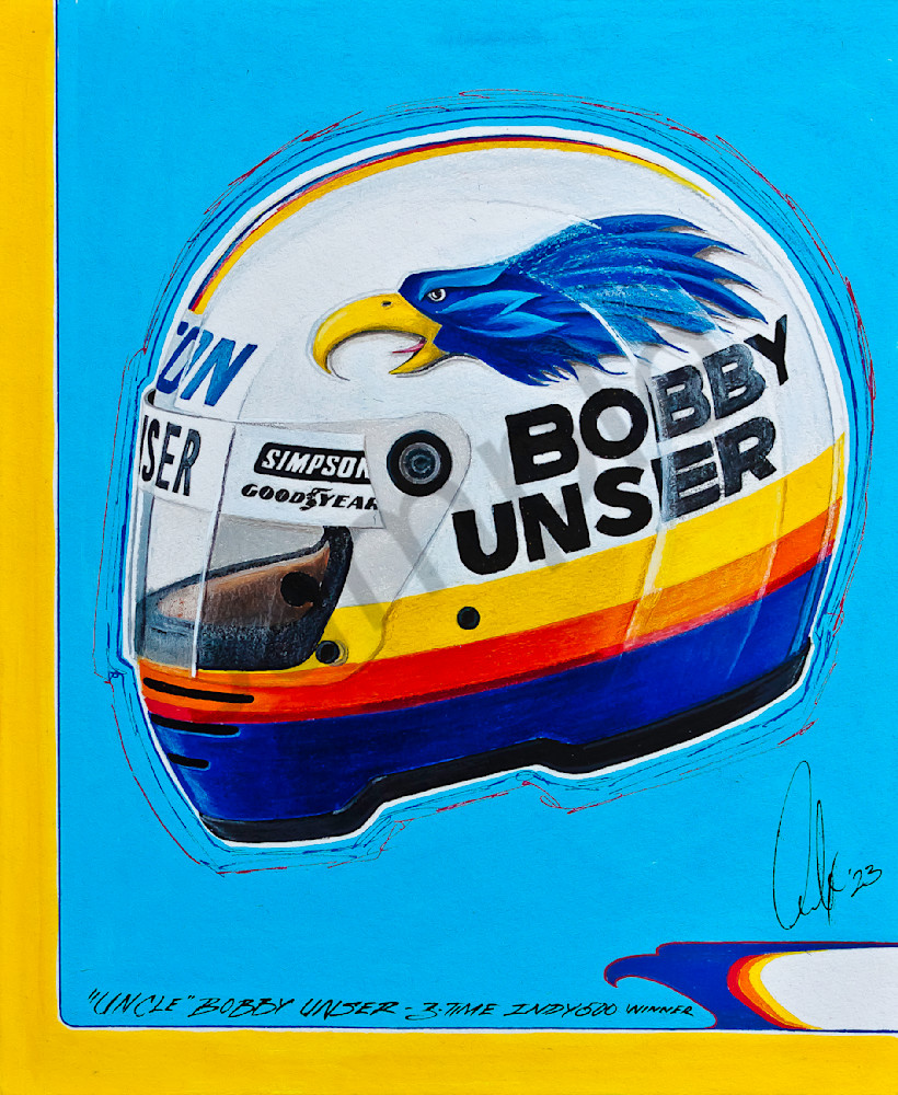 Bobby Unser - '500' Helmet Print