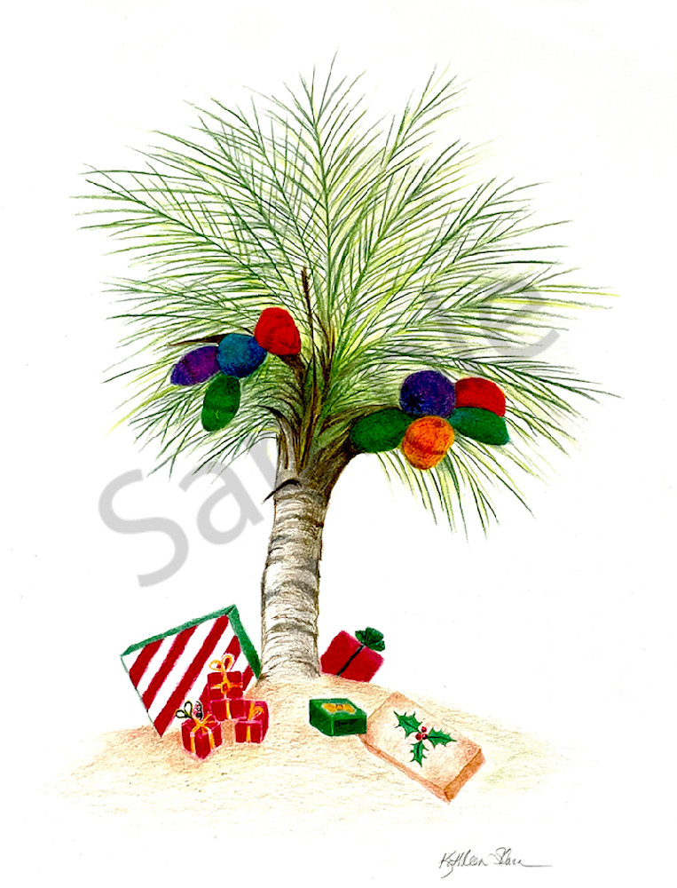 Holiday Palm Tree Art | Kathleen Slaven Art