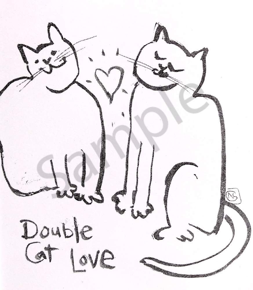 Double Cat Love Art | Nicola  Gordon