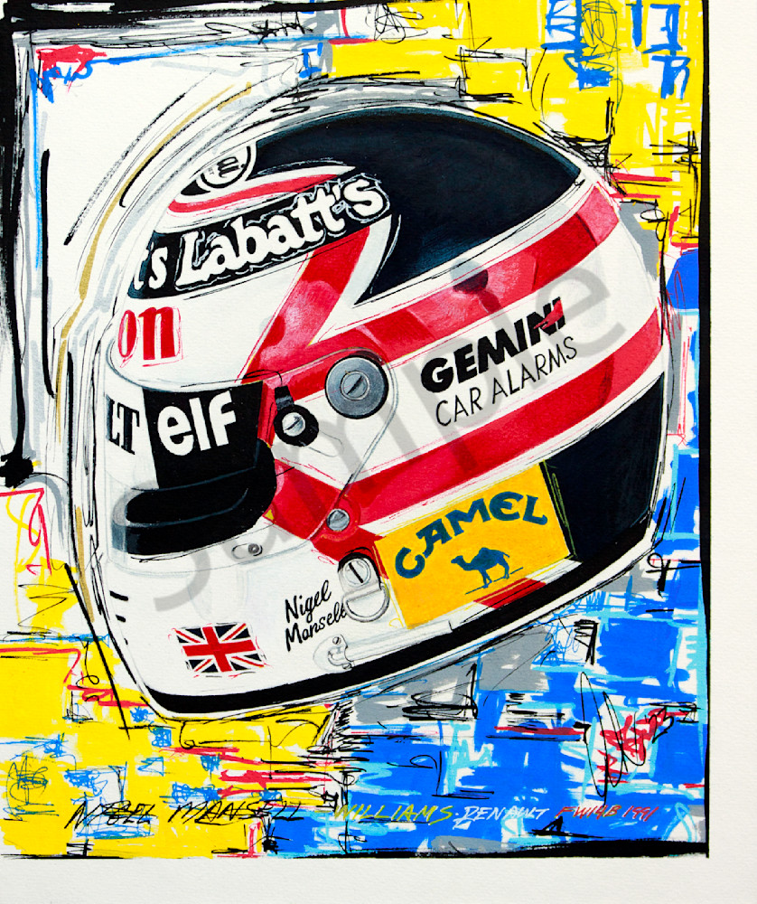 Nigel Mansell 1991 - Helmet Print