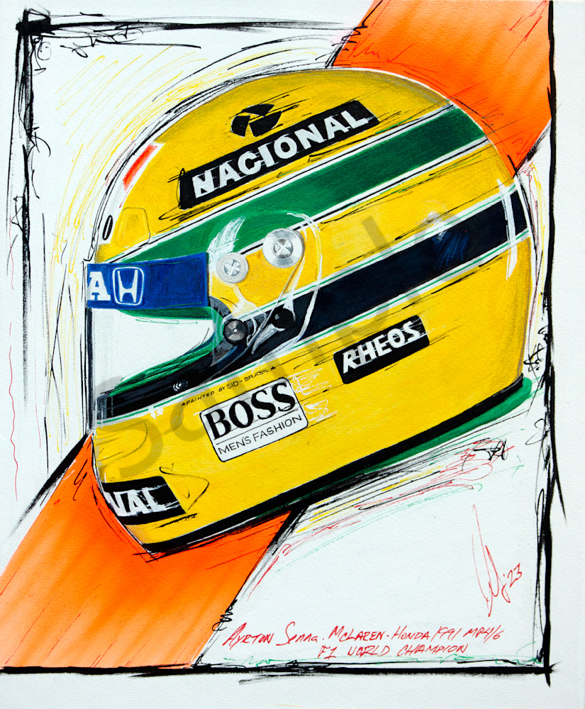 Ayrton Senna 1991 - Helmet Print