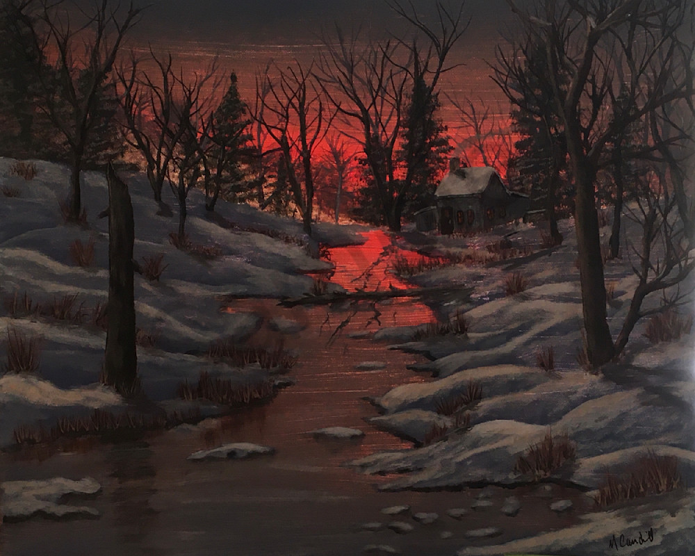 Fiery Winter Sunset by Maureen Caudill