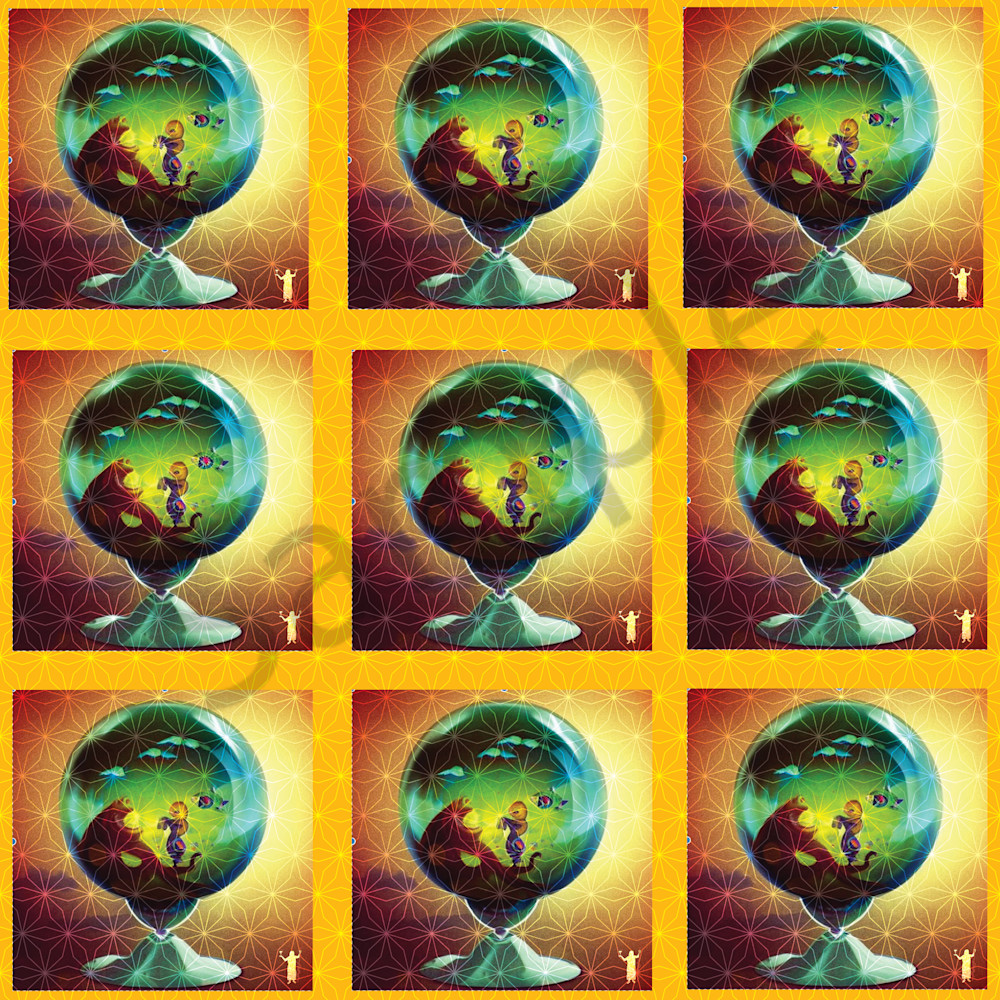 Fishbowl 9 Panel Blotter  Y V Dma Mann Copy Art | MANN uP Art