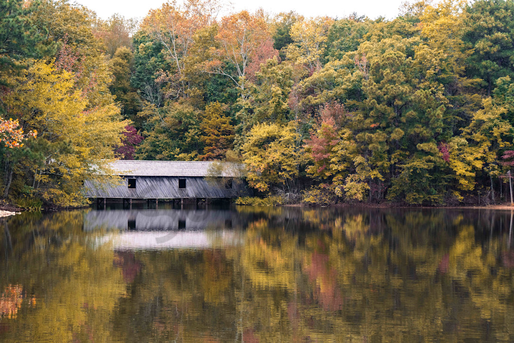 Cambron Covered Bridge: Autumn Reflection Art Print | www.bamaprice.com