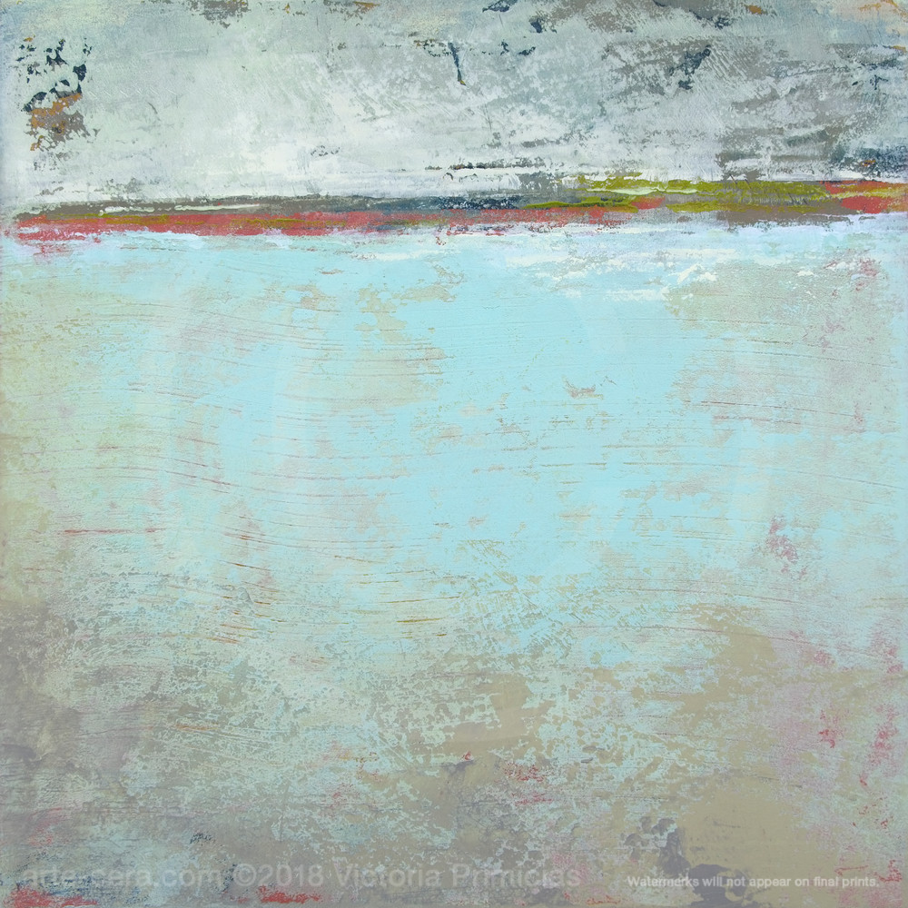 Silver Springs Landscape Painting Blue Wall Art