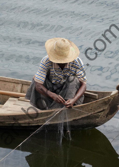Fisherman, Taungthaman Lake, Amarapura Township, Myanmar