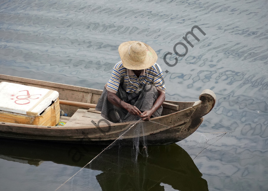 Fisherman, Taungthaman Lake, Amarapura Township, Myanmar