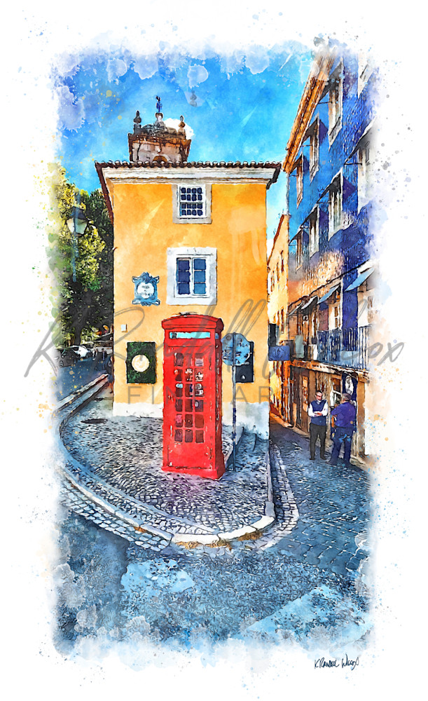 Red Phone Booth   Sintra, Portugal Art | K. Randall Wilcox Fine Art