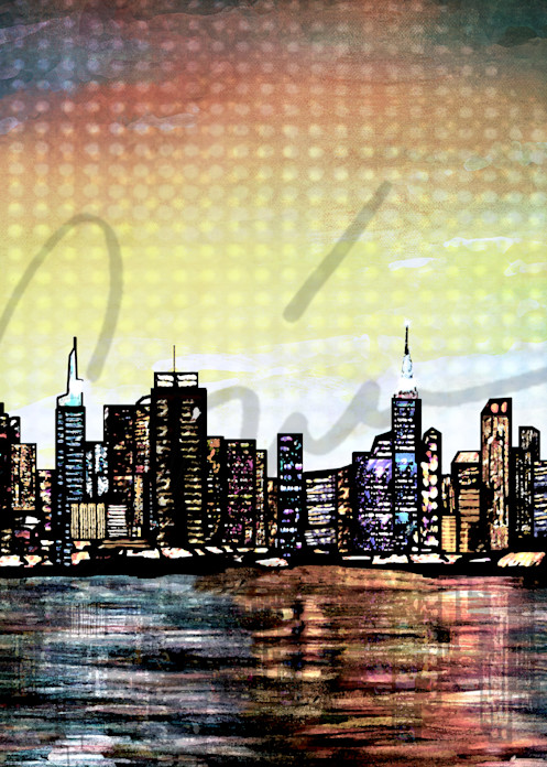 Cityscape of beautiful New York City in pale colors perfect for your home.