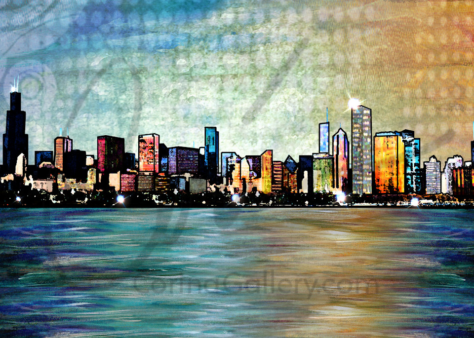 Blue Cityscape of the Chicago Skyline