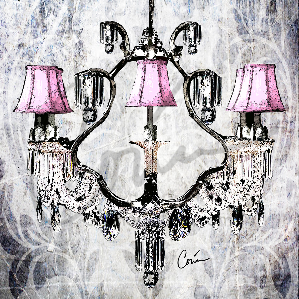 Beautiful Pink and Grey Chandelier