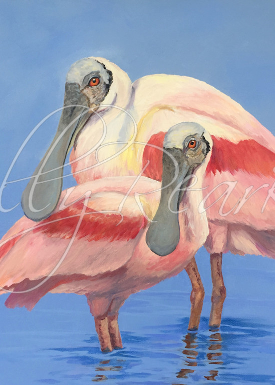 Roseate Spoonbills painting by Kelly Reark
