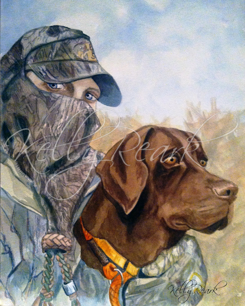 Chocolate labrador painting by Kelly Reark