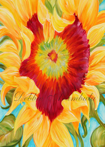 Heart Of The Sunflower Yoga Mats Art | Heartworks Studio Inc