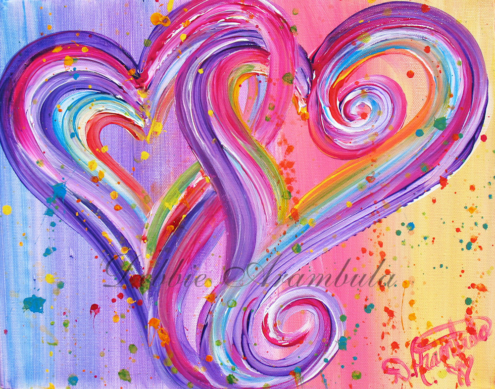 Two Heart Splash Dance Magnets Art | Heartworks Studio Inc