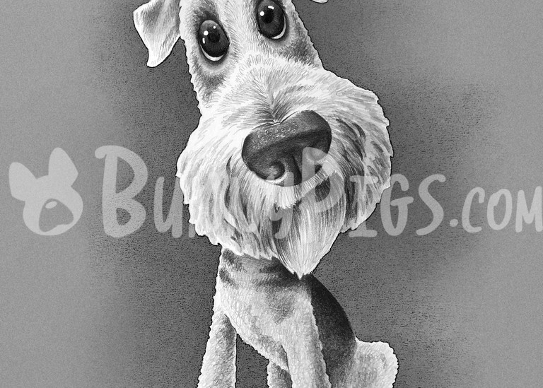 Churchill The Airedale Art | BunnyPigs