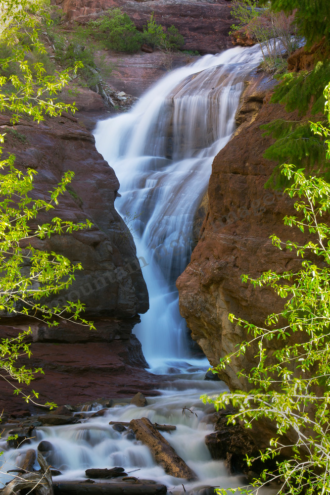 Mountain Light Images, waterfall, Hays Creek, water, redrock, colorado