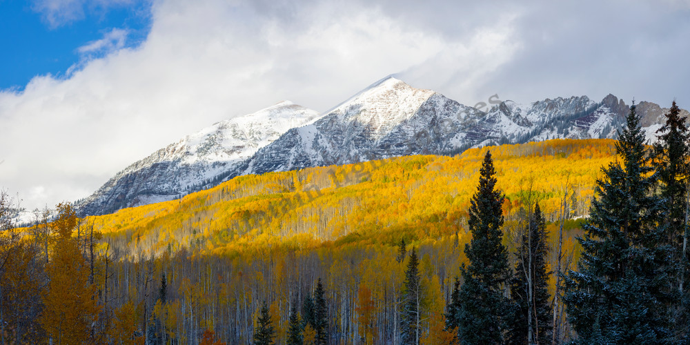 Mountain Light Images, fall aspen color peak snow peaks gold kebler pass aspen crested butte
