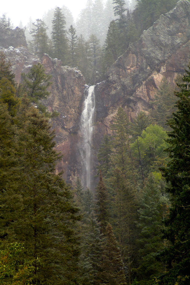mountain light images treasure falls on wolf creek pass in misty late fall weather
