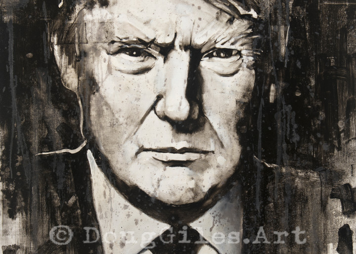 Trump In Black White Art | Doug Giles Art, LLC