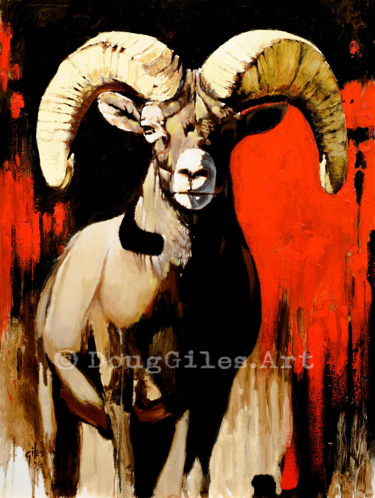 Bighorn In Blood Canyon Art | Doug Giles Art, LLC