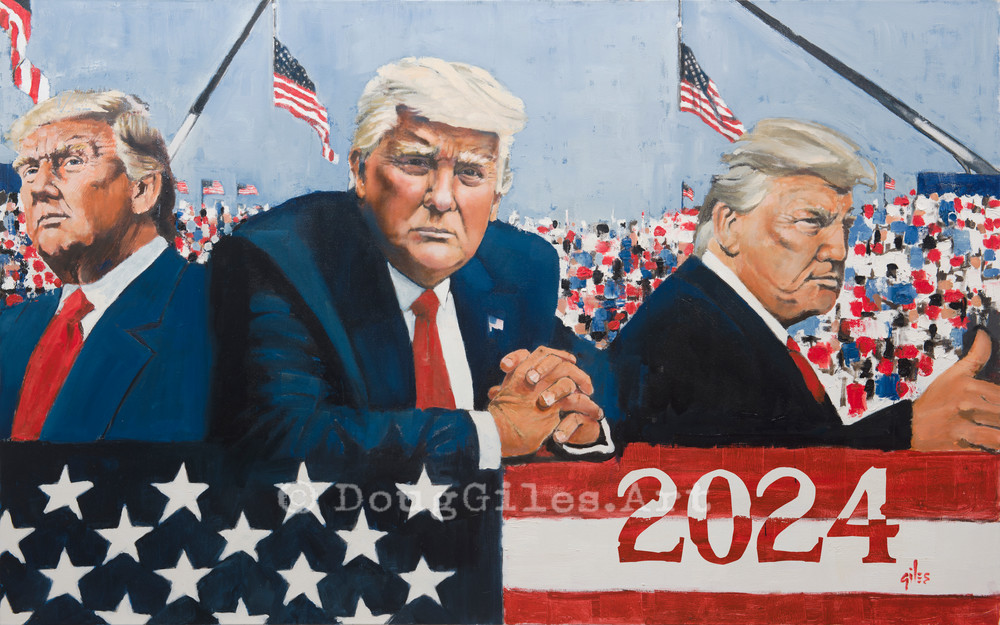 Triple Trump Maga Rally (2024 Edition) Art | Doug Giles Art, LLC