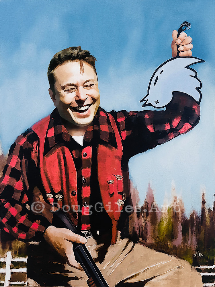 Elon Smoked The Old Twitter Bird Art | Doug Giles Art, LLC