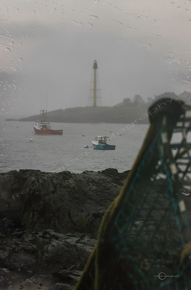 Rainy Day at the Lighthouse in Marblehead, MA.
