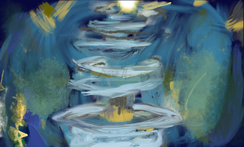 Abstract Fountain in Blue Abstract Fountain in Blue