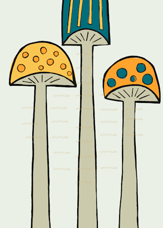 Mod Mushrooms Art | MidModFlair