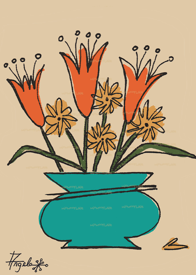 Orange Lilies Art | MidModFlair
