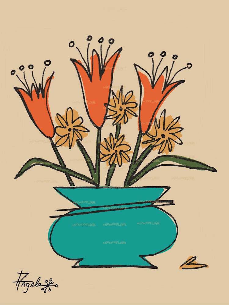 Orange Lilies Art | MidModFlair