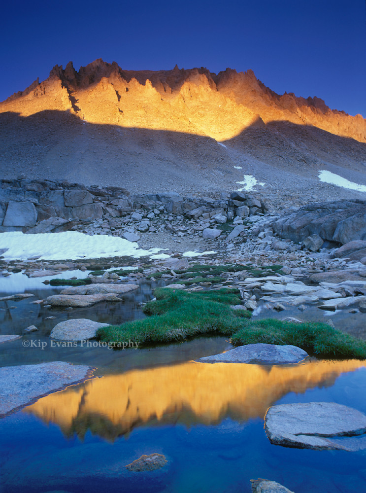 Reflection of the backside of Mt. Whitney at sunset