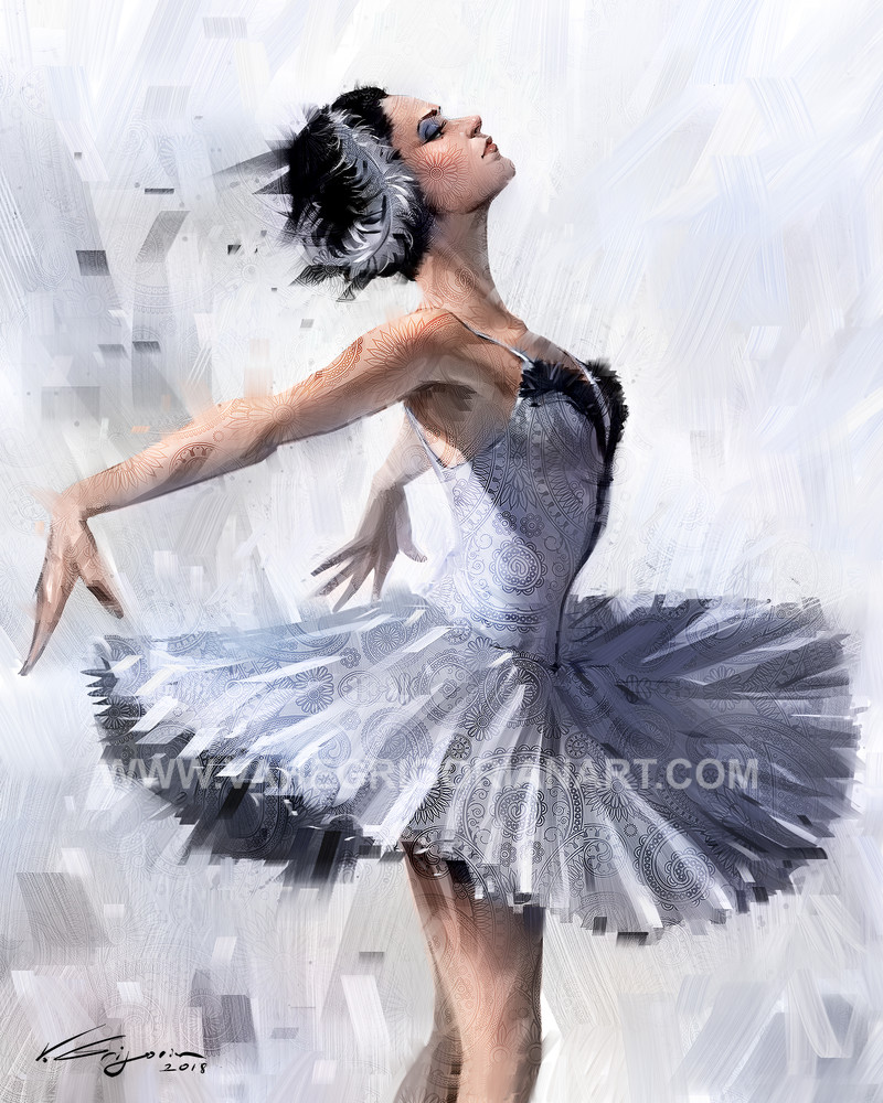 Ballerina 2 -Fine art painting by Grigorian, Los Angeles artist, prints available for sale on