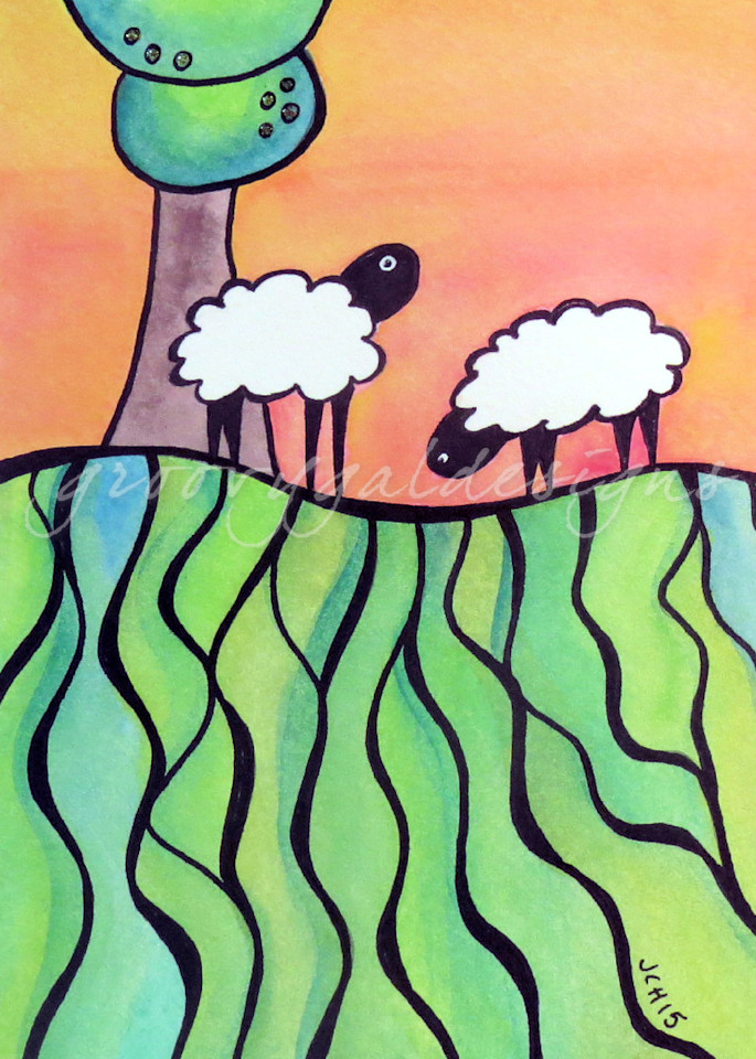 Sheep On A Hill 1 Art For Sale