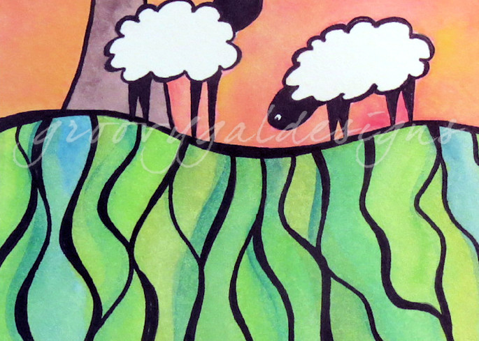 Sheep On A Hill 1 Art For Sale